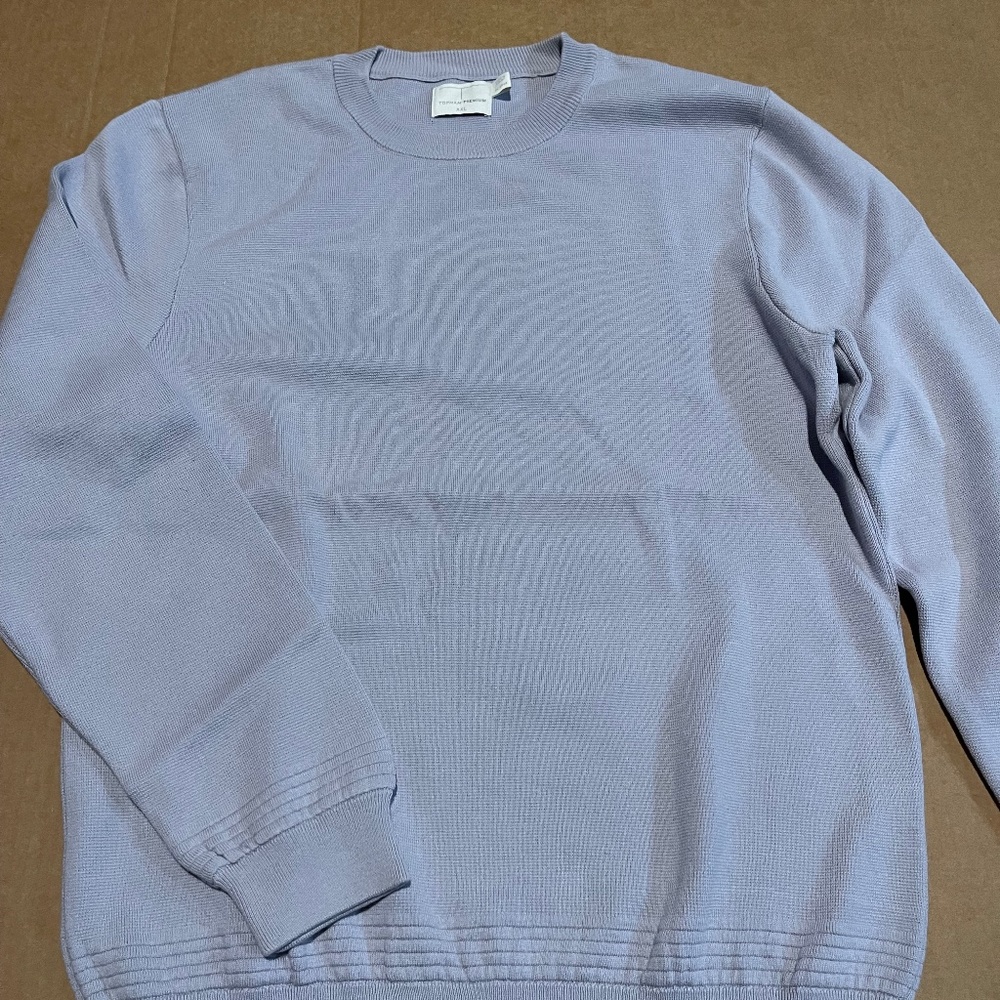 Topman Premium Cotton Crewneck Slim-ft Sweater - Lilac - XXL